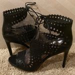via spiga Elysia Lace Up Black Leather Heels Booties Sandals Photo 1