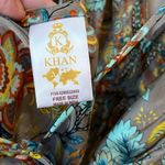 Silk Blend Boho Floral Backless Midi Dress Festival OS Khan Gray Size undefined Photo 8