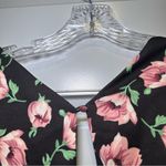 L'ATISTE L’atiste Black/Pink Floral Print Sleeveless Bell Bottom Jumpsuit M Photo 8