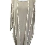 ZhenNymph Gray Batwing Dolman Sleeve Fringe Lagenlook Maxi Midi Kaftan Dress L Size L Photo 0