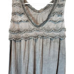 POL  Gray Crochet Detail Sleeveless Blouse Photo 0