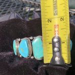 VINTAGE NAVAJO NATURAL TURQUOISE & STERLING SILVER CUFF BRACELET Blue Photo 15