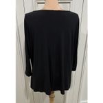 Alfani  Black Drapey‎ Blouse Minimalist Dressy Classic Career Photo 3