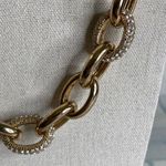 Coldwater Creek 0112 Gold & Pave Crystal Chain Link Necklace, Bracelet, Earrings Photo 4