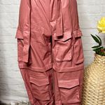NEW Faux Leather Cargo Pants Pink Size XS Photo 0