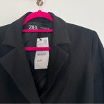 ZARA NWT  Pearl Button Blazer Dress in Black Small Photo 3