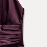 ZARA   Burgundy Jumpsuit wide pants halter evening party wedding  Photo 8