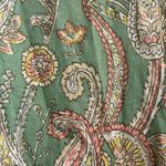 Cato Boho Smocked Paisley Button Down Shirt Green Pink Size XL Photo 14