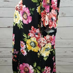 Floral‎ Black Kimono Cardigan Size XL Photo 0