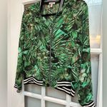 Juicy Couture  Jungle Green Lush Tropical Bomber Zip Jacket Size Medium M Photo 3
