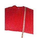 Aerie  Cotton Oversized Red Acid Wash Cropped Cable Knit Pullover Sweater Photo 5