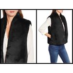 💕VELVET BY GRAHAM & SPENCER💕 Lux Faux Fur Vest ~ Black Small S NWT Photo 2