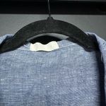 CP Shades  100% linen Ruffle Edge Top Blue M Photo 1