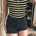 Missguided Black And Yellow Striped Bodysuit Photo 0