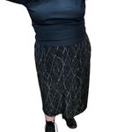 Vintage Maggie McNaughton Botanical Midi Skirt Plus Size 3X Black Cream Designer Photo 3