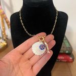 Handmade Gold Fish, Seashell, & Millefiori Charm Gold Necklace⭐️ Photo 2