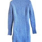 ZARA  Pullover Knit Ribbed Short Sweater Dress Mock Neck Light Blue Color XS Photo 2