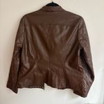 New Look ‎ Quilted Faux Leather Moto Jacket Brown Padded Collar Zip Front Womens Photo 7