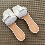 Reformation Adria Block Heeled Sandal White Patent - Size 7 Photo 1