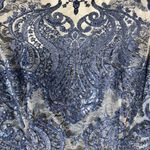 Tahari Blue Sequin Lace Sheath Cocktail Dress Size 6 Evening Wedding Guest Photo 6