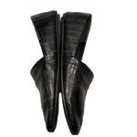 Vince Black Bogart Eelskin Leather Flats Loafers Slip On Shoes Photo 2