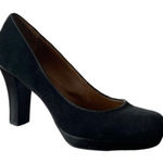 Adrienne Vittadini Black Suede Platform Block Heel Pumps Women's Shoes Photo 0