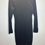 Babaton Women's Size M Black Fame Mini Dress Open V Neck Collared EUC Photo 1