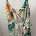 Blue Blush  Leaf Pattern Wrap Dress Photo 0