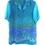 Soliela M Vintage Tunic Length Top in Turquoise Blue Size M Photo 0