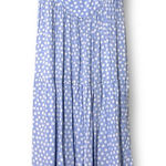 Aerie  blue white smocked maxi dress bohemian cottagecore polka dot pattern med Photo 0