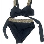 SheIn  black and gold contrast 2 piece size large Photo 0