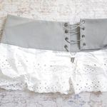 Zemeta Doily Eyelet Belt Micro Mini Skirt White Size XS Photo 0
