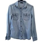 Rock & Republic rhinestone jean jacket w/ pockets grunge top Photo 0