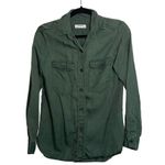 ZARA Woman Premium Denim Collection Forest Green Button Down Shirt Photo 0