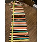 Revolve Monse Striped One Sleeve Halter wool Ribbed Knit Midi Dress Rainbow M Yellow Size M Photo 7