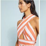Mara Hoffman  Rosaria Swim Cover Up Vibrant Orange and White Striped Swimwear XS Photo 1