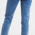 American Eagle Mom Jeans Retro Indigo Striped Blue Denim Women's Size 4 Photo 1