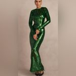 House Of CB  Belle Pine Green Sequin Maxi Dress Size: M Photo 1