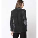 XCVI Women's Velvet Open Front Cardigan Jacket Silvery Gray Medium Photo 2