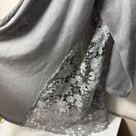 Simply Couture Cardigan Duster Sweater Women's XL Gray Boho Hippie Layered Lace Photo 4