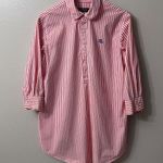 Lauren Ralph Lauren Dress Shirt Women's Striped 3/4 Sleeve Orange/White Top Sz S Orange Photo 0