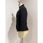 White House | Black Market  Women's Black 3/4 Sleeve Cropped Peplum Blazer Size 4 Photo 2