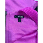 EXPRESS  Hot Pink Ribbed Zip Up Crop Top Women’s Size Large Photo 4