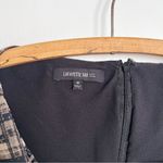 Lafayette 148 • Vania Sheath Dress color block black leather brown draped fitted Photo 4