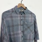 Free People  Womens Cropped Cutie Plaid Button Front Batwing Shirt Size XS Photo 3