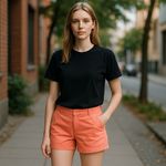 J. Crew Factory Womens Shorts Sz 00 3" Chino Neon Peach NEW Orange Photo 1