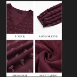 MIHOLL V Neck Short Sleeve Ruffle Chiffon Swiss Dot Flowy Dress Red Size XXL Photo 4