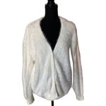 #100 BOUTIQUE Faux Mink Loose Fit Cardigan White Size L Photo 1