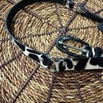 Garuglieri Belt L‎ Black White Leather Fur Giraffe Print Animal Western Boho 38” Size L Photo 4