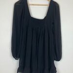 Abercrombie & Fitch NWT long sleeve ruched babydoll minidress black size XS Photo 5